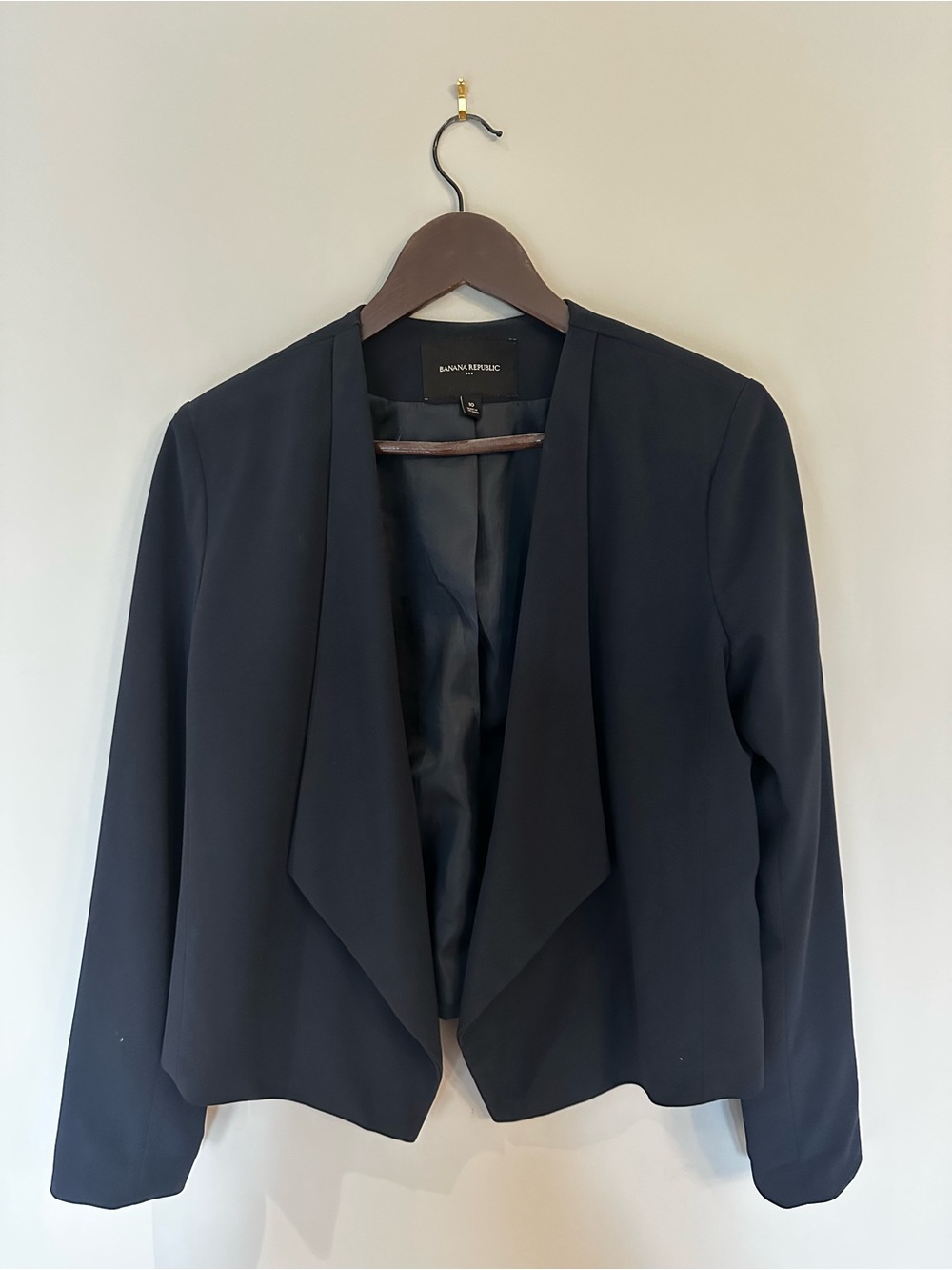 Banana Republic Navy Open Drape Blazer
